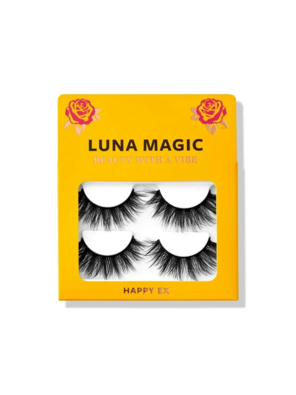 NWT Luna Magic Faux Mink Lashes, False Eyelashes, 2 Pairs, Happy Ex